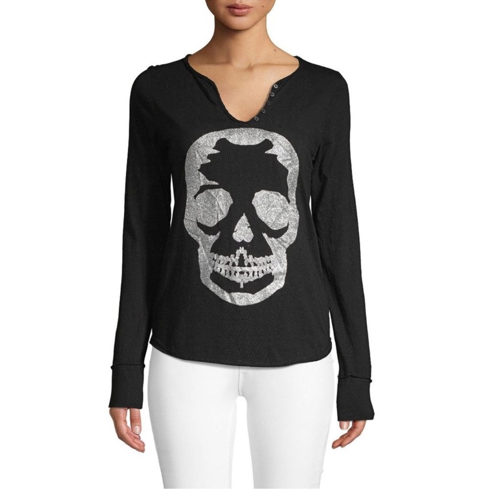 Zadig & Voltaire Black Skull Graphic Women's Top
